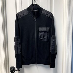 Saks Fifth Avenue Full Zip Black Sweater